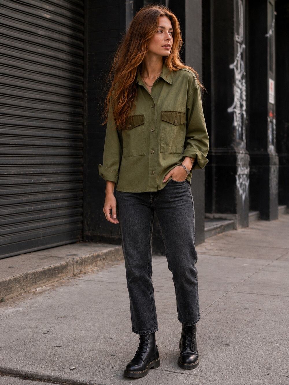rag & bone Military Olive Green Utility Surplus Shirt Jacket in Size S